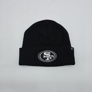 SAN FRANCISCO 49ERS BEANIE HAT BLACK NFL FOOTBALL TEAM LOGO KNIT CAP